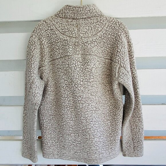 True Grit Women's Medium Quarter Zip Sherpa Pullover Fleece Sweater in Cream - Picture 5 of 9